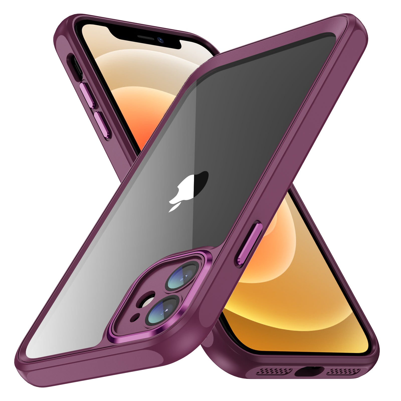 For iPhone 12 Clear Phone Case TPU Frame Acrylic Back Precise Cutouts Phone Cover For iPhone 12 Clear Phone Case TPU Frame Acrylic Back Precise Cutouts Phone Cover